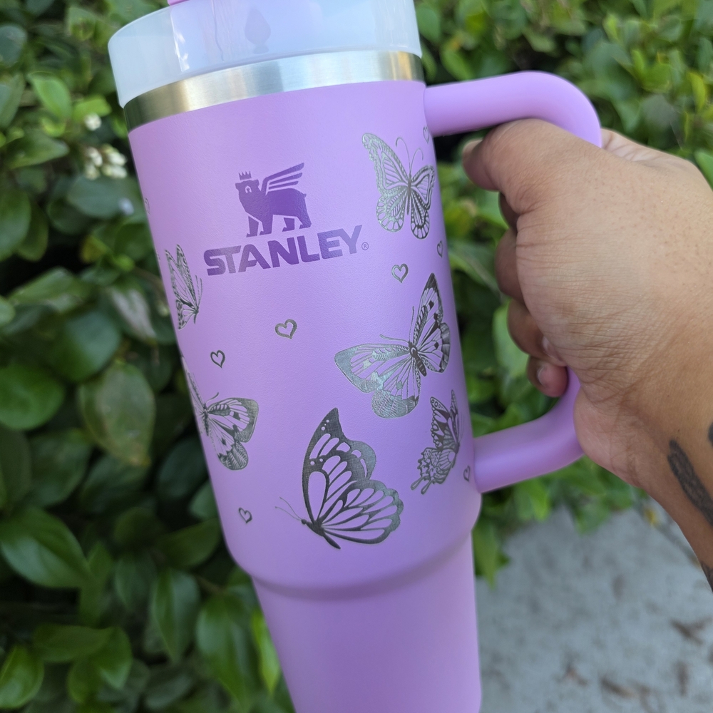 Butterfly Laser Engraved Stanley Tumbler